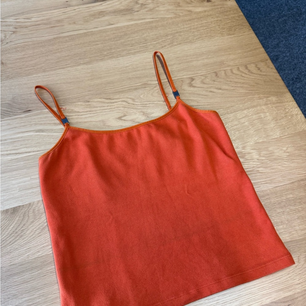 Q&A Vintage Orange Women's Camisole Top w Silver Hardware